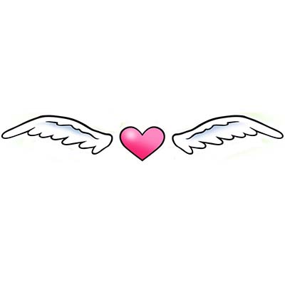 Winged heart Design Water Transfer Temporary Tattoo(fake Tattoo) Stickers NO.11311